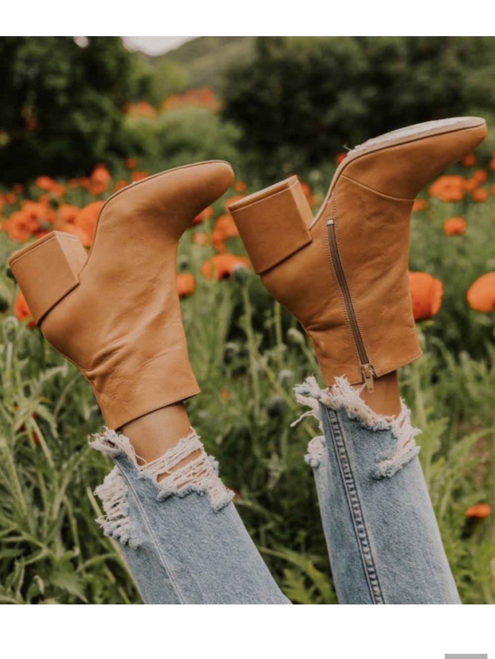 Free People Nicola Chunky Heel Zip Up Ankle Boots. Made in Portugal. Leather 40
